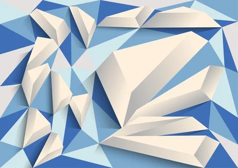 Polygon background, abstract triangle, icy blue tone, Vector illustration. Illustrazione stock