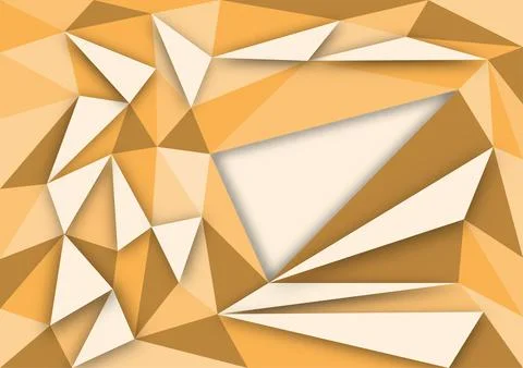 Polygon Background, Abstract Triangle, paper cut yellow tone brown, Vector il Stock Illustration