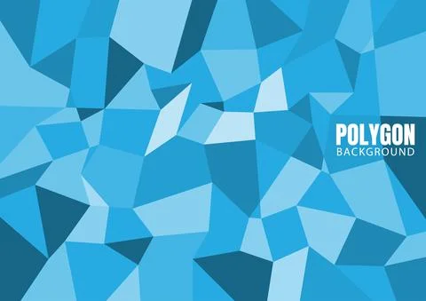 Polygon background with blue colors. Wallpaper or banner. Stock Illustration