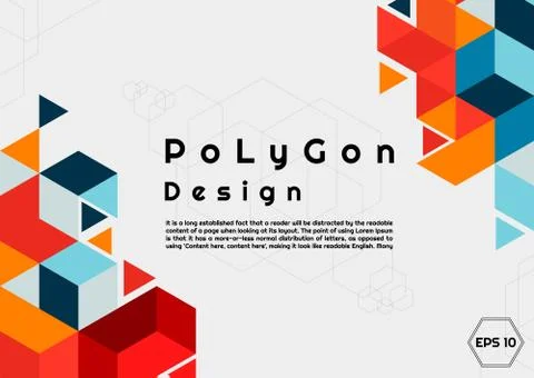 Polygon background modern design hexagon style colorful with space for your t Stock Illustration