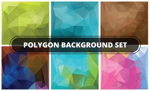 Polygon background set. Abstract Geometric backgrounds. Polygonal vector design. イラスト素材