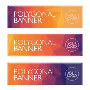 Polygon banner, bright background, pattern Stock Illustration