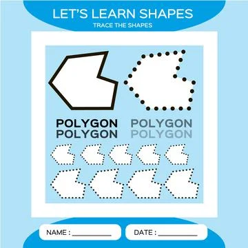 Polygon. Basic geometric shapes. Elements for children. Learn Shapes Stock Illustration