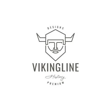 Polygon bearded viking logo design Stock Illustration