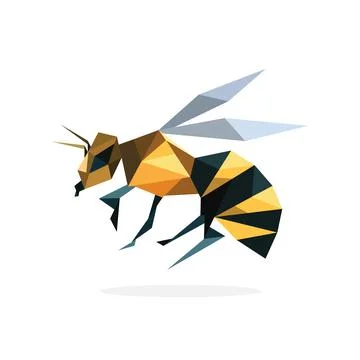 Polygon bee art image. vector illustration Illustrazione stock