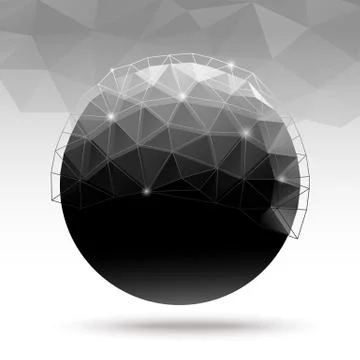 Polygon black Ball Stock Illustration