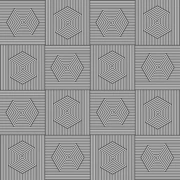 Polygon Black &amp; White Pattern Stock Illustration