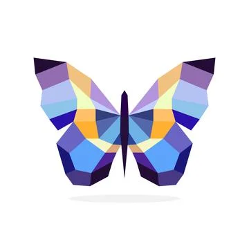 Polygon butterfly art image. vector illustration 스톡 일러스트