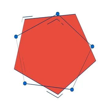 Polygon chart with connected data points 2D doodle object Stock Illustration