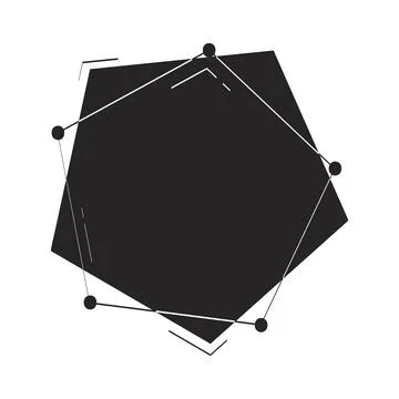Polygon chart with connected data points doodle black filled object Stock Illustration