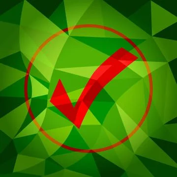 Polygon Checkmark Icon 스톡 일러스트
