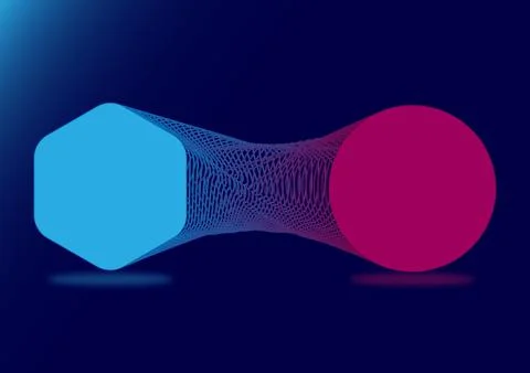 Polygon to circle color background Stock Illustration