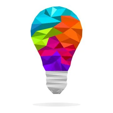 Polygon creative idea light bulb concept Stock Illustration