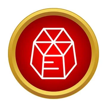 Polygon crystal icon showing abstract geometric shape Stock Illustration