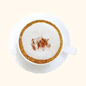 Polygon cup of cappuccino vector illustration. Elegant polygonal foods. Stock Illustration