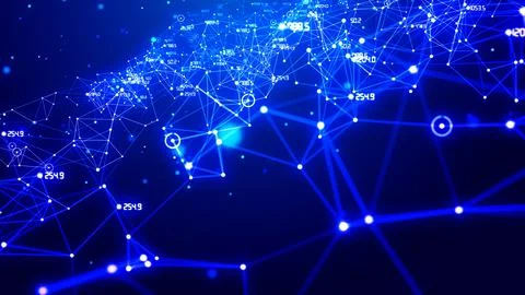 Polygon digital data connection technology abstarct background 스톡 사진