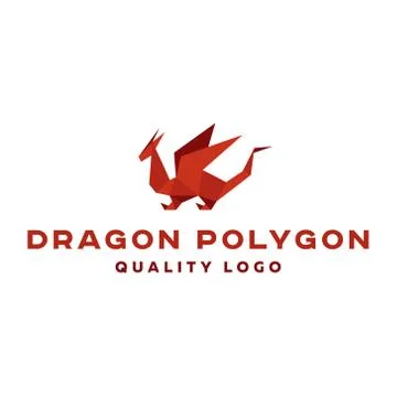 Polygon dragon origami vector logo professional quality excellent Stock Illustration