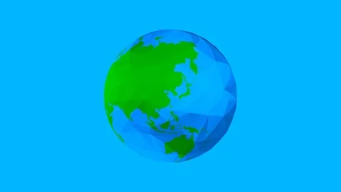 Polygon Earth Rotating Alpha Channel Stock Footage 79406819
