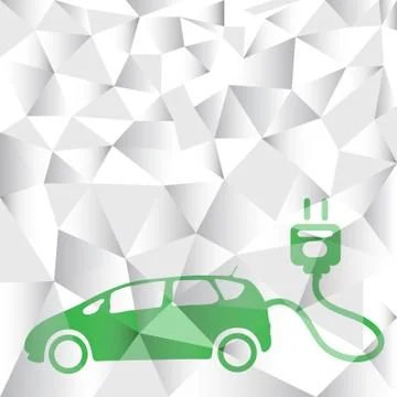 Polygon electric car technology concept Stock Illustration