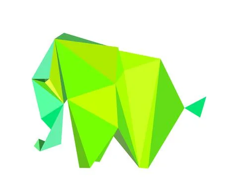Polygon elephant art image. vector illustration Stock Illustration