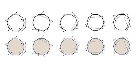 Polygon geometric frame in hand drawn style. Abstract templates for titles or Stock Illustration