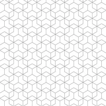 Polygon Geometric Linear Black White Decorative Pattern Stock Illustration