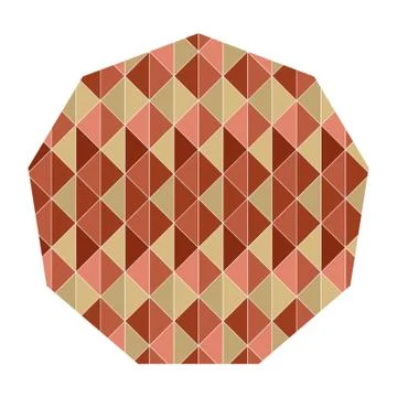 Polygon With Geometrical Pattern Stock Illustration