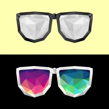 Polygon glasses art image. vector illustration イラスト素材