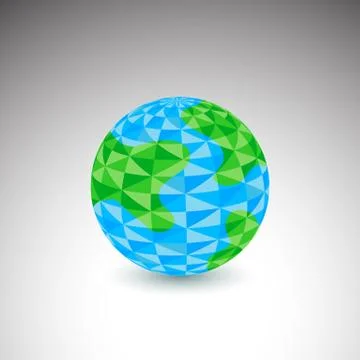 Polygon Globe Icon Stock Illustration