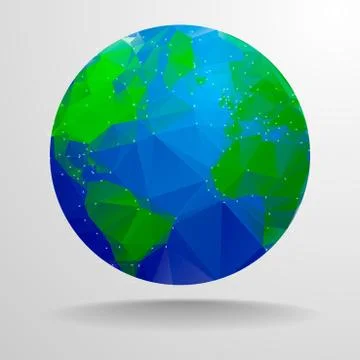 Polygon globe Stock Illustration