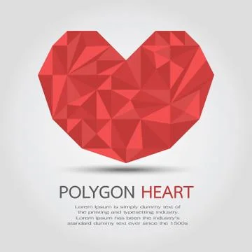 Polygon Heart , eps10 vector format Stock Illustration