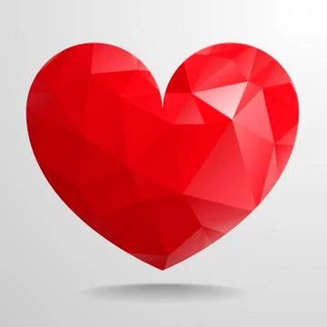 Polygon heart Stock Illustration