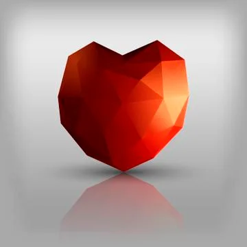 Polygon heart Illustrazione stock