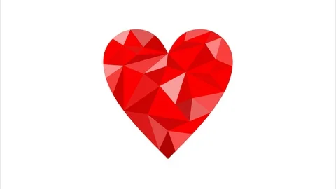 Polygon heartbeat animation on white background Stock Footage 123199448