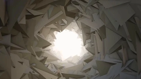 Polygon Ice Tunnel Stock Footage 91751494