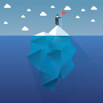 Polygon iceberg concept vector design with infographic menu options as symbol of Stock Illustration