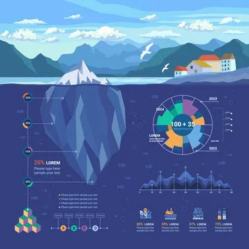 Polygon iceberg infographic Stock Illustration