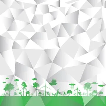 Polygon idea ecology concept Illustrazione stock