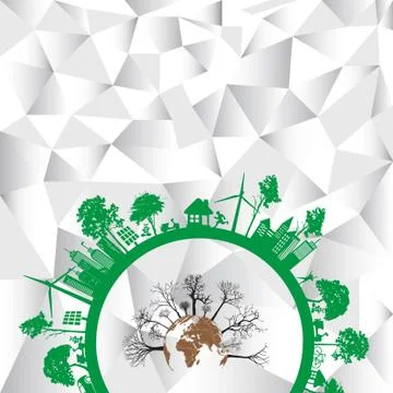 Polygon idea ecology concept Stock Illustration