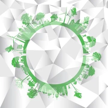 Polygon idea ecology concept Stock Illustration