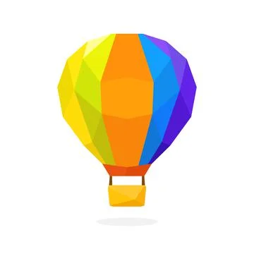 Polygon image of air balloon. vector illustration Illustrazione stock