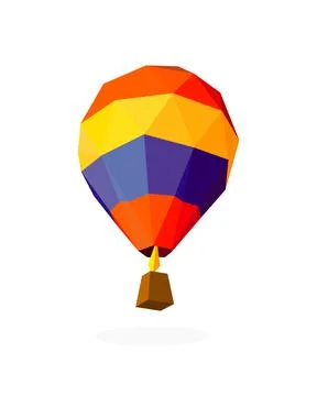 Polygon image of air balloon. vector illustration Stock Illustration