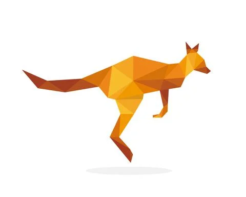 Polygon kangaroo art image. vector illustration Illustrazione stock