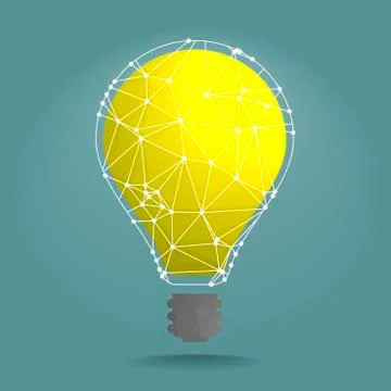 Polygon lightbulb network Stock Illustration