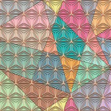 Polygon line and seamless background. Stock Illustration