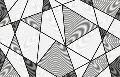 Polygon Line Circle, Abstract Polygonal lines monochrome circle line inside, Stock Illustration
