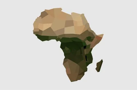 Polygon map of Africa, abstract vector map Stock Illustration