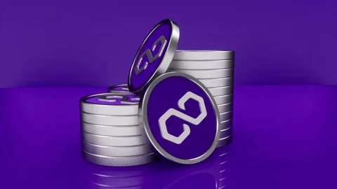 Polygon Matic cryptocurrency. Stock Footage 243536304