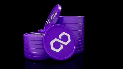 Polygon Matic cryptocurrency. Stock Footage 243536307