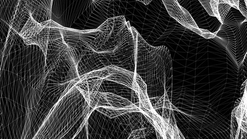 Polygon mesh slowly moves on a black background. Stock Footage 82443694